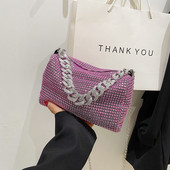 Fashion Glitter Βραδινή Τσάντα Rhinestone Γυναικεία Trend Πολυτελής γυαλιστερή τσάντα γυναικεία νυχτερινή διασκέδαση Carnival Party Crossbody Τσάντα μασχάλης