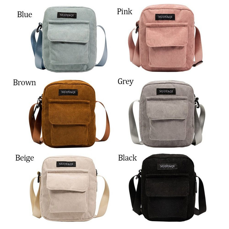 Γυναικείες ανδρικές κοτλέ τσάντα ώμου Χαριτωμένα μικρά τσαντάκια Casual Outdoor Messenger Τσάντες