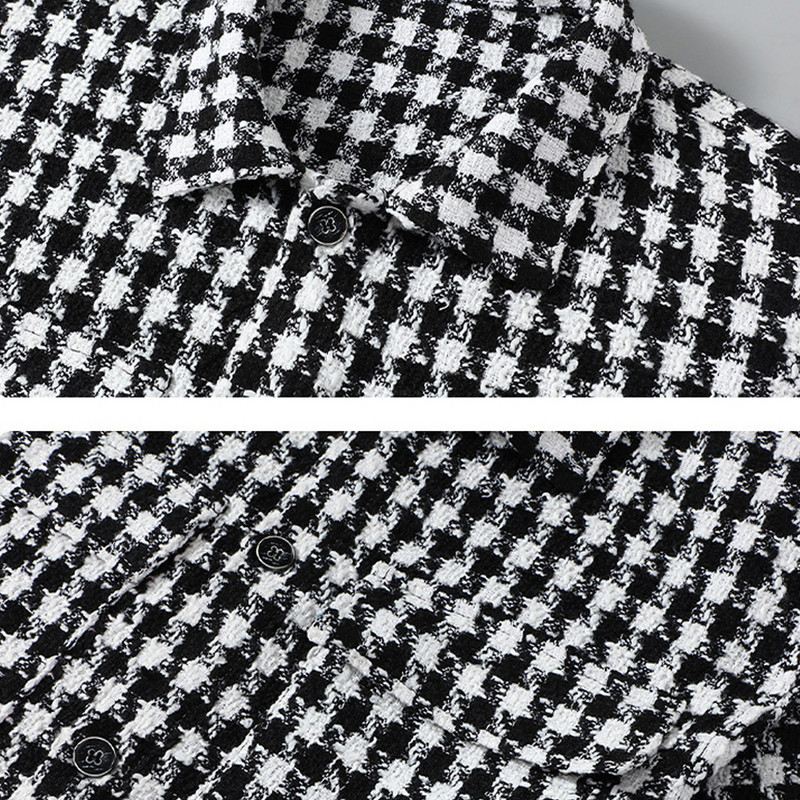 Pánske kockované sako, veľkosť 10XL, bundy, kabát, jar, jeseň, móda, ležérne, čierne, biele, kockované kabáty, pánske, veľká veľkosť 10XL