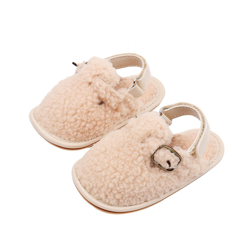 EWODOS Papuci de iarnă pentru bebeluși, fete, băieți, papuci de iarnă, lână de coral, anti-alunecare, talpă moale, pantofi pentru interior, pantofi pentru primii pe jos.