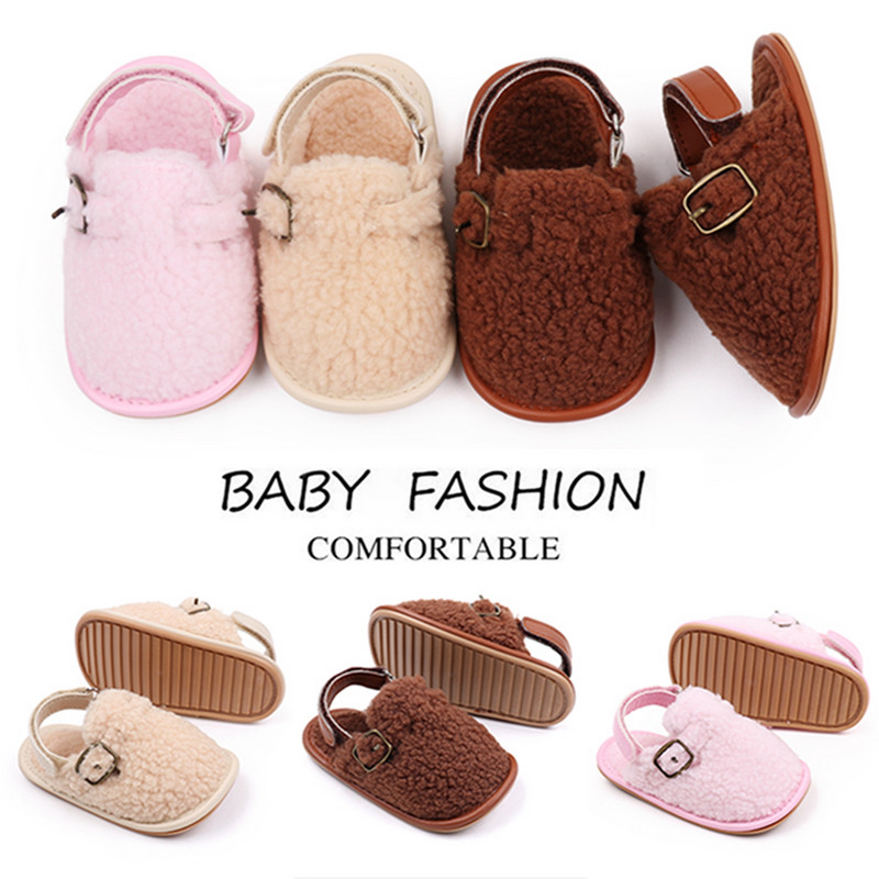 EWODOS Papuci de iarnă pentru bebeluși, fete, băieți, papuci de iarnă, lână de coral, anti-alunecare, talpă moale, pantofi pentru interior, pantofi pentru primii pe jos.