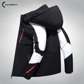 Ανδρικό χειμωνιάτικο πουπουλένιο μπουφάν για ανδρικά ρούχα Χοντρό ζεστό παλτό πάρκα με αντιανεμικό συνονθύλευμα με κουκούλα Streetwear υψηλής ποιότητας