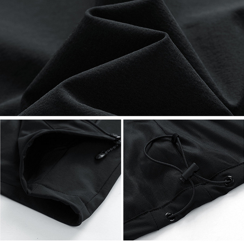 Plus Size 10XL Αντιανεμικό Μπουφάν Ανδρικά Μόδα Casual Μονόχρωμα Μπουφάν Παλτό Άνοιξη Φθινοπωρινό Σακάκι Κάμπινγκ Ανδρικά Εξωτερικά Ενδύματα Μαύρο