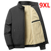 Fleece Jacket Ανδρικά Χειμερινά Χονδρά Μπουφάν Παλτό Plus Size 8XL Μονόχρωμο Μπουφάν Μόδα Casual Outwear Μεγάλο μέγεθος 8XL Παλτό Ζεστό