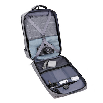 Ανδρικό σακίδιο πλάτης με USB τσάντα φόρτισης φορητού υπολογιστή αδιάβροχο Oxford, υφασμάτινο σακίδιο πλάτης Ανδρικό σακίδιο επαγγελματικού ταξιδιού με ανακλαστική λωρίδα