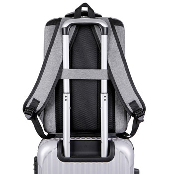 Ανδρικό σακίδιο πλάτης με USB τσάντα φόρτισης φορητού υπολογιστή αδιάβροχο Oxford, υφασμάτινο σακίδιο πλάτης Ανδρικό σακίδιο επαγγελματικού ταξιδιού με ανακλαστική λωρίδα