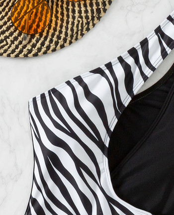 Νέα γυναικεία μαγιό 2023 Zebra Print One Shoulder Push Up Bodysuit Mujer Bikini Γυναικεία μαγιό παραλίας Lady Swimwear Biquini