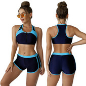 2023 Γυναικεία αθλητικά μαγιό με επίπεδη γωνία Συντηρητικό μαγιό με φερμουάρ Bathers μαγιό με επένδυση XXL