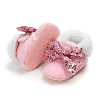 Новородено топло бебе момиче лък малко дете първи проходилки зимни бебета момчета момичета обувки 0-18 месеца рокля принцеса сладко бебе меки обувки