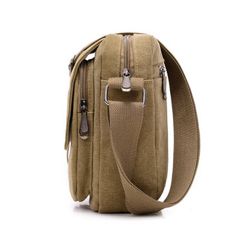 Мъжки платнени чанти през рамо в ежедневен стил с много джобове и капак Дамска чанта Чанта с капак през рамо за мъже Бизнес чанта с прашка