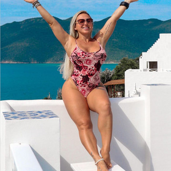 2023 Push Up One Piece Print Floral γυναικείο κορμάκι Brazilian εξώπλατο μπικίνι Mujer Ψηλόμεση μαγιό Γυναικεία ρούχα παραλίας για μπάνιο