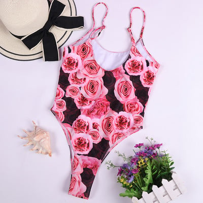 2023 Push Up One Piece Print Floral Femei Body Body Brazilian fără spate Bikini Mujer Talie înaltă Costum de baie Femeie Baie Beachwear