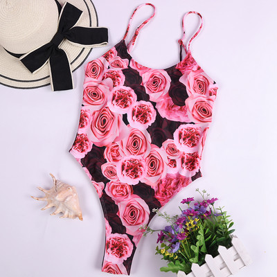 2023 Push Up One Piece Print Floral Femei Body Body Brazilian fără spate Bikini Mujer Talie înaltă Costum de baie Femeie Baie Beachwear