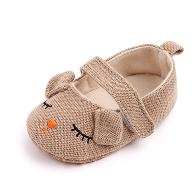 Baby Cute Smile Princess Παπούτσια μονόχρωμα πλεκτά με μαλακό κάτω μέρος για την άνοιξη Παπούτσια για πρώτη νηπιακή ηλικία 0-18 μηνών Βρεφικά παπούτσια για νεογέννητο κορίτσι