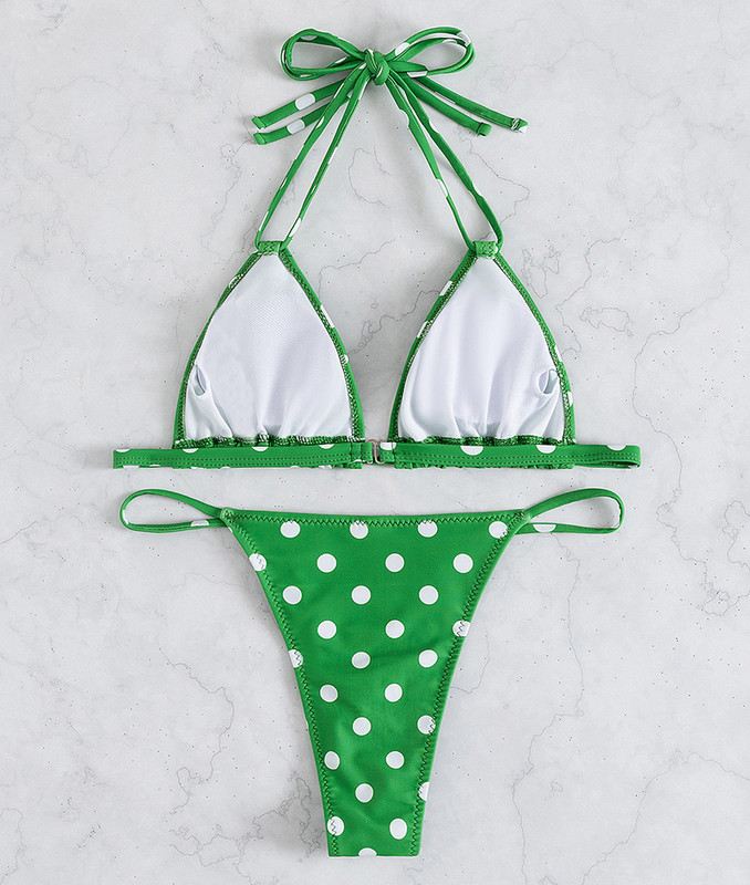 Two Pieces Sexy Swimsuits 2023 Γυναικείο Σετ μπικίνι Lady Push Up Dot Καλοκαιρινό μαγιό τρίγωνο μπικίνι Γυναικείο μπικίνι