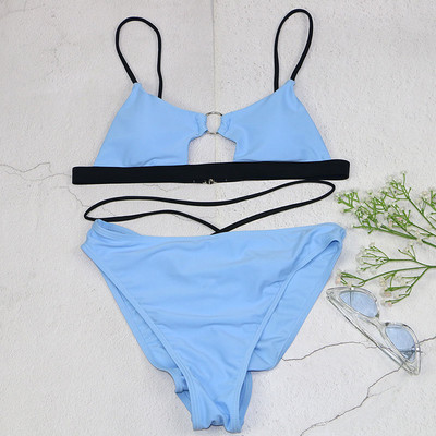 2023 női fürdőruhák tömör kétrészes bikini szett Micro tanga Mujer biquini női fürdőruha strand fürdőruhák nyári strandruha