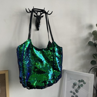 Genți de mână cu paiete de modă Genți de mână diagonale cu un singur umăr Genți de pânză simple Genți de femei de capacitate mare