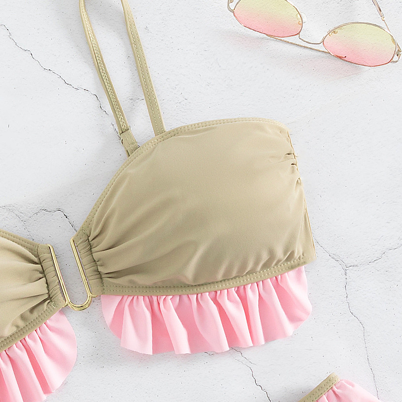 Dámske plavky s push-up strihom a volánikmi 2023, dámske bikiny, set s dvoma kusmi šnurovania, volánikmi, plavky, dámske bikiny, plážové oblečenie