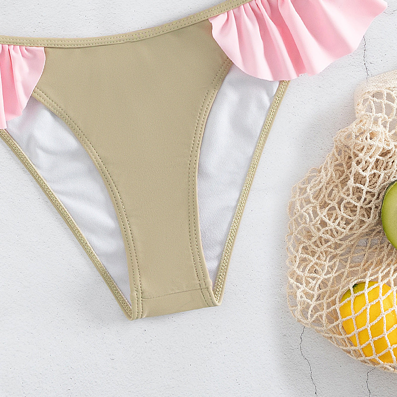 Dámske plavky s push-up strihom a volánikmi 2023, dámske bikiny, set s dvoma kusmi šnurovania, volánikmi, plavky, dámske bikiny, plážové oblečenie