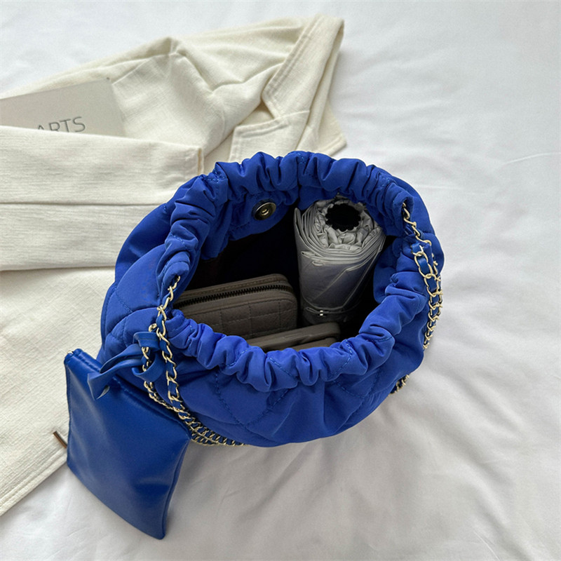 2 bucăți geantă de mână cu pliuri matlasate pentru femei, geantă de umăr căptușită, geantă cu găleată de iarnă, genți de mână ocazionale, geantă pentru cumpărături cu lanț