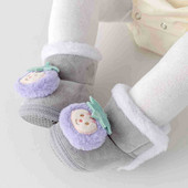 Χαριτωμένα νεογέννητα παπούτσια για αγοράκι Βρεφικά παπούτσια Μαλακά χειμωνιάτικα παπούτσια για μικρά παιδιά για αγόρια και κορίτσια με κάλτσες κασμίρ Παπούτσια ζεστά παπούτσια για νεογέννητο