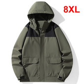 Must tuuletõkkejope Meeste veekindel mantel Matkajope kevadsügis kapuutsiga tuuletõkkega meeste pealisriided, suur suurus 8XL
