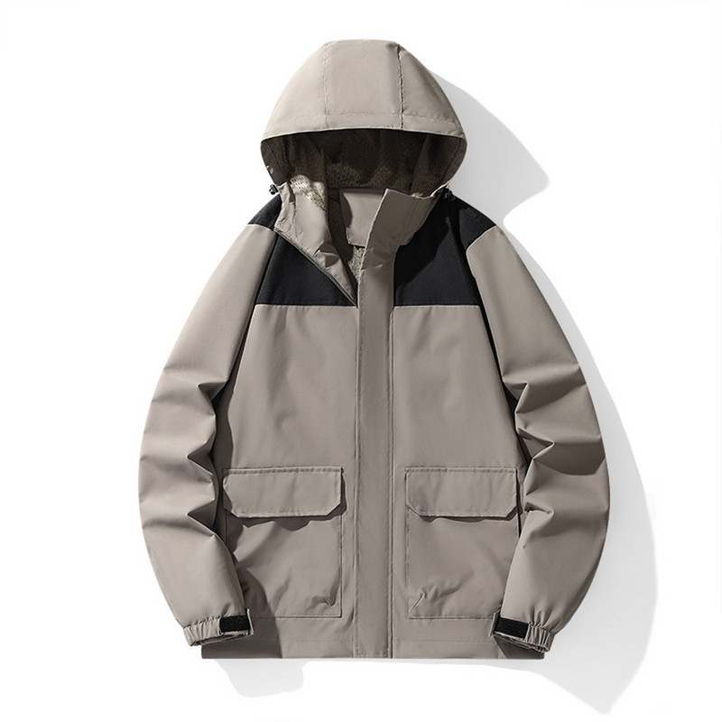 Must tuuletõkkejope Meeste veekindel mantel Matkajope kevadsügis kapuutsiga tuuletõkkega meeste pealisriided, suur suurus 8XL