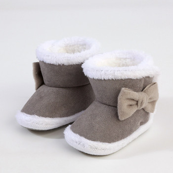 Νεογέννητα μποτάκια για μωρά Παπούτσια Χαριτωμένα μποτάκια με φιόγκο ντεκρό για νήπιο Χειμώνα Παχύ βελούδινα μποτάκια χιονιού Ζεστά μαλακά παπούτσια βρεφικής κούνιας First Walkers