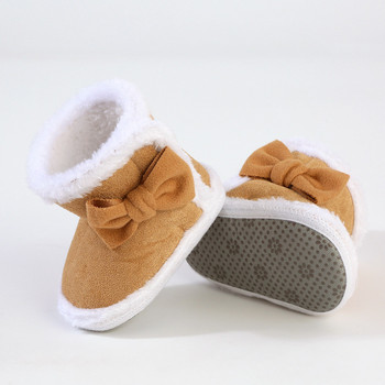 Νεογέννητα μποτάκια για μωρά Παπούτσια Χαριτωμένα μποτάκια με φιόγκο ντεκρό για νήπιο Χειμώνα Παχύ βελούδινα μποτάκια χιονιού Ζεστά μαλακά παπούτσια βρεφικής κούνιας First Walkers