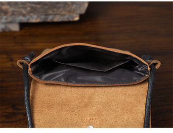 Модна винтидж мъжка малка чанта за през рамо от естествена кожа за свободното време на открито, уикенд, луд кон, мини чанта за пратки