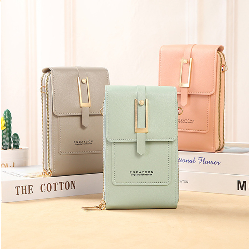 Geestock Γυναικεία τσάντα από μαλακό δέρμα Οθόνη αφής Τσάντες για κινητά Πορτοφόλια Μόδα γυναικείες τσάντες χιαστί με λουράκι ώμου Τσάντα με κέρματα