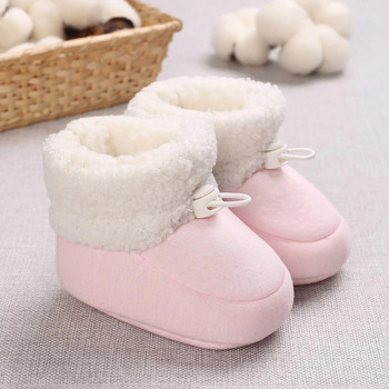Бебешки ботуши Момчета и момичета Бебешки зимни топли меки подметки Устойчиви на ски детски обувки Обувки за новородено, малко дете First Walker Ежедневни обувки