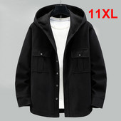 2023 Νέο Ανοιξιάτικο Φθινοπωρινό Μπουφάν Ανδρικό Μάλλινο Παλτό Plus Size 10XL 11XL Ανεμοφόρα Μπουφάν Ανδρικό Μαύρο Παλτό Μεγάλο Μέγεθος 11XL