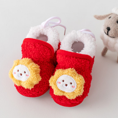 Novorođenčad Djevojčice Dječaci Meke čizmice s cvjetnim pomponima Čizme za snijeg Malo dijete Novorođenčad Tople cipele Nove modne udobne cipele