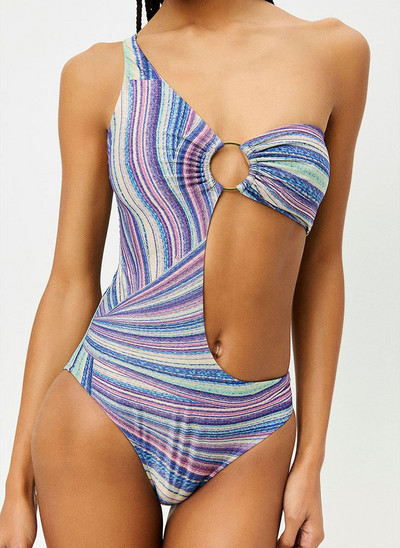 Γυναικεία μαγιό 2023 One Piece Stripe Monokini One Shoulder Μαγιό Γυναικείο σουτιέν με επένδυση Μπικίνι Mujer Beachwear Μαγιό παραλίας