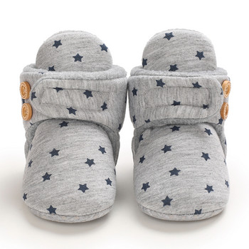 Παπούτσια για νεογέννητο μωρό για αγόρι κορίτσι νήπιο First Walkers Booties Βαμβακερά μαλακά αντιολισθητικά θηλιά με γάντζο Ζεστά παπούτσια βρεφικής κούνιας φθινόπωρο