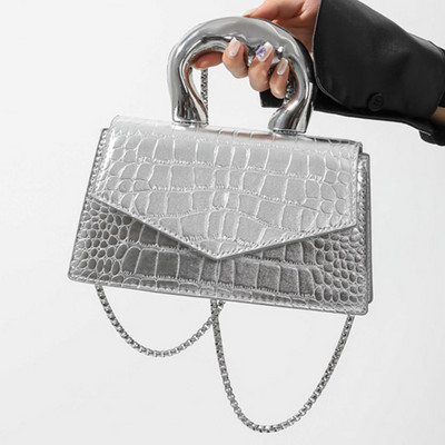 Γυναικεία μοντέρνα τσάντα ώμου Αδιάβροχη τσάντα με κροκόδειλο μοτίβο μονόχρωμη πολυλειτουργική μοντέρνα γυναικεία τσάντα για κορίτσια