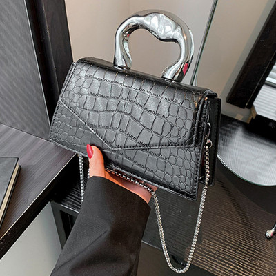 Γυναικεία μοντέρνα τσάντα ώμου Αδιάβροχη τσάντα με κροκόδειλο μοτίβο μονόχρωμη πολυλειτουργική μοντέρνα γυναικεία τσάντα για κορίτσια