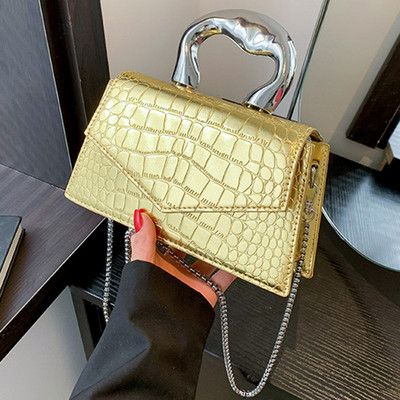 Γυναικεία μοντέρνα τσάντα ώμου Αδιάβροχη τσάντα με κροκόδειλο μοτίβο μονόχρωμη πολυλειτουργική μοντέρνα γυναικεία τσάντα για κορίτσια