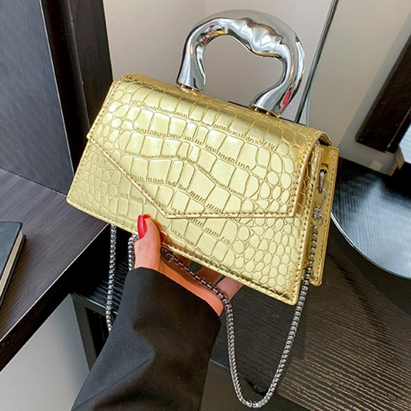 Γυναικεία μοντέρνα τσάντα ώμου Αδιάβροχη τσάντα με κροκόδειλο μοτίβο μονόχρωμη πολυλειτουργική μοντέρνα γυναικεία τσάντα για κορίτσια