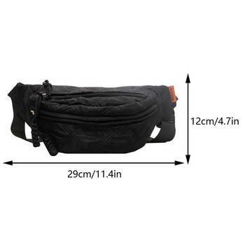 Капитонирана чанта за гърди Бананова чанта за жени Слинг Crossbody Waist Pack Пухкава чанта за бягане на кръста Ежедневни чанта за пояси Half Moon Чанта за колан