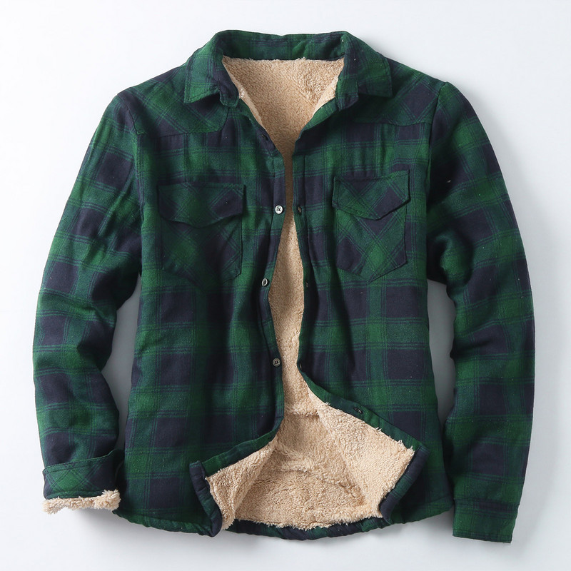 Moda pentru bărbați de toamnă și iarnă, ocazional, șlefuit, în carouri, buzunar, lână de miel, cataramă, haină compozită, jachetă, haină groasă