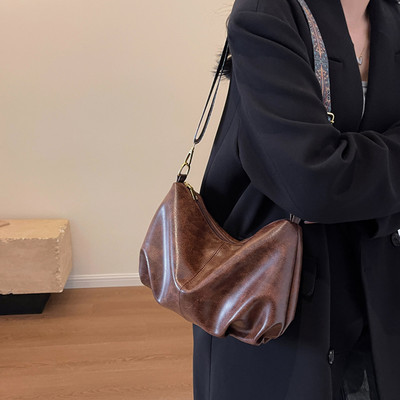 Αδιάβροχη γυναικεία μαλακή τσάντα ώμου, μονόχρωμη τσάντα PU δερμάτινη τσάντα ταξιδιού με ρυθμιζόμενο λουράκι