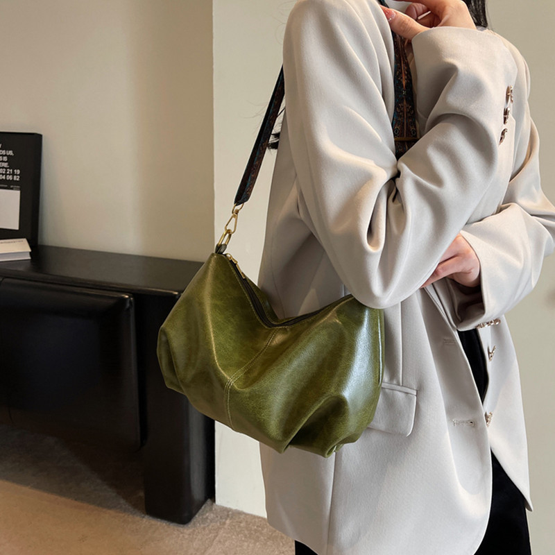 Αδιάβροχη γυναικεία μαλακή τσάντα ώμου, μονόχρωμη τσάντα PU δερμάτινη τσάντα ταξιδιού με ρυθμιζόμενο λουράκι