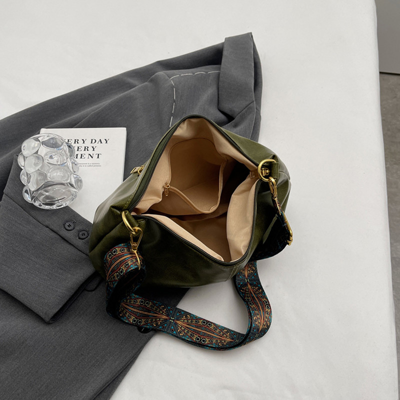 Αδιάβροχη γυναικεία μαλακή τσάντα ώμου, μονόχρωμη τσάντα PU δερμάτινη τσάντα ταξιδιού με ρυθμιζόμενο λουράκι