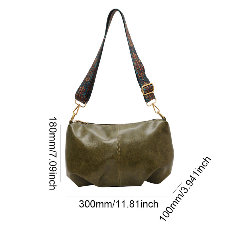 Αδιάβροχη γυναικεία μαλακή τσάντα ώμου, μονόχρωμη τσάντα PU δερμάτινη τσάντα ταξιδιού με ρυθμιζόμενο λουράκι