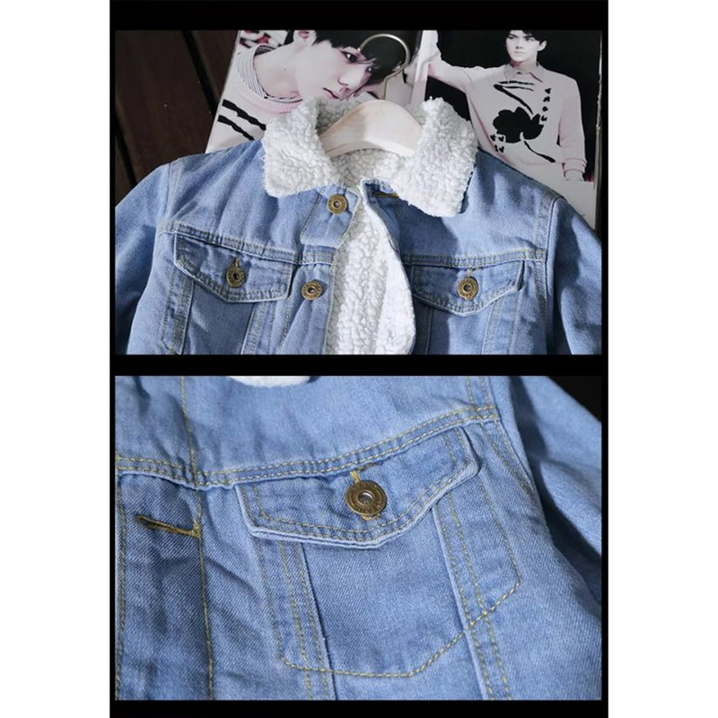 Zimná pánska plyšová džínsová bunda s dlhým rukávom, džínsová bavlnená bunda z jahňacej vlny, kórejský módny štýl, hrubý kabát pre mladých mužov