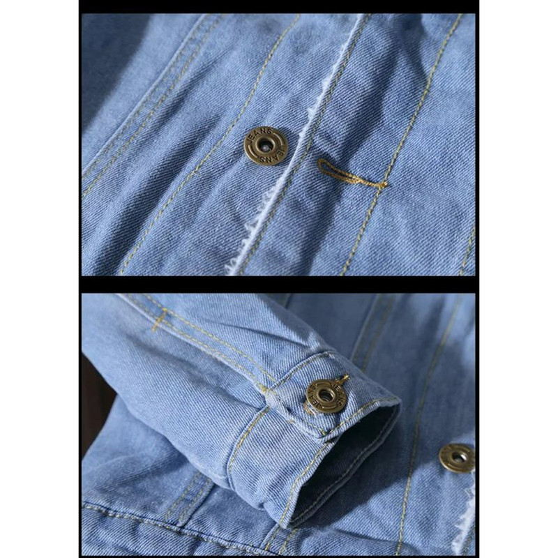 Zimná pánska plyšová džínsová bunda s dlhým rukávom, džínsová bavlnená bunda z jahňacej vlny, kórejský módny štýl, hrubý kabát pre mladých mužov