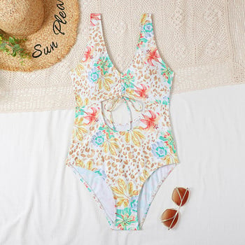 2023 Εκτύπωση Floral One Piece μαγιό High Cut Γυναικεία μαγιό Μονοκίνι καλοκαιρινό μαγιό εξώπλατο Γυναικείο σουτιέν με επένδυση