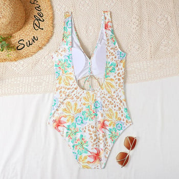 2023 Εκτύπωση Floral One Piece μαγιό High Cut Γυναικεία μαγιό Μονοκίνι καλοκαιρινό μαγιό εξώπλατο Γυναικείο σουτιέν με επένδυση